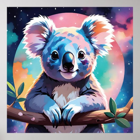 Cute illustration of a koala ポスター (正面)