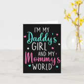 Cute I'm My Daddy's Girl And My Mommy's World Baby カード (黄色い花)
