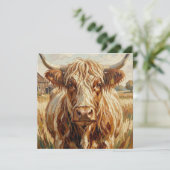 Cute Impasto Cow Art Blank カード (スタンド正面)