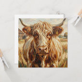 Cute Impasto Cow Art Blank カード (正面/裏面インサイチュ)