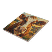 Cute Impasto Cow on Farm   タイル (側面)