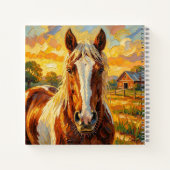 Cute Impasto Cow on Farm Personalized ノートブック (裏面)