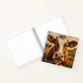 Cute Impasto Cow on Farm Personalized ノートブック (内部)