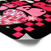 Cute In My Valentine Era Girls Kids Retro Disco He ポスター (角)