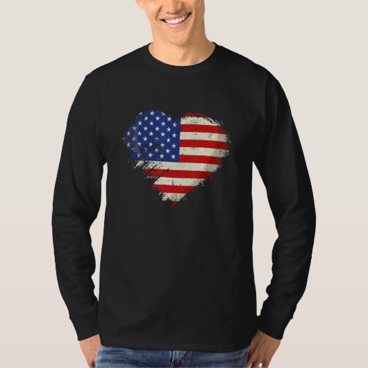 Cute Independence Free Day July 4th American Flag  Tシャツ (正面)