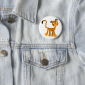 Cute Insouciant Cartoon Cheetah Button Badge 缶バッジ (インサイチュ)