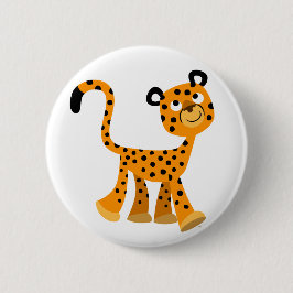 Cute Insouciant Cartoon Cheetah Button Badge 缶バッジ