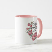Cute inspirational word art positive thoughts マグカップ (正面右)