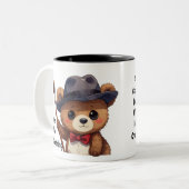 Cute Inspiring Bear Design Invent Make Something ツートーンマグカップ (正面左)