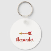 Cute intertwined knitted wedding rings with pink キーホルダー (裏面)