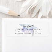 Cute Iridescent Graduation Hat Return Address ラベル (インサイチュ)