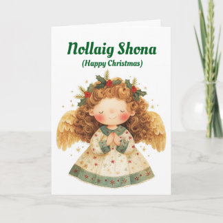 Cute Irish Angel Christmas Card シーズンカード