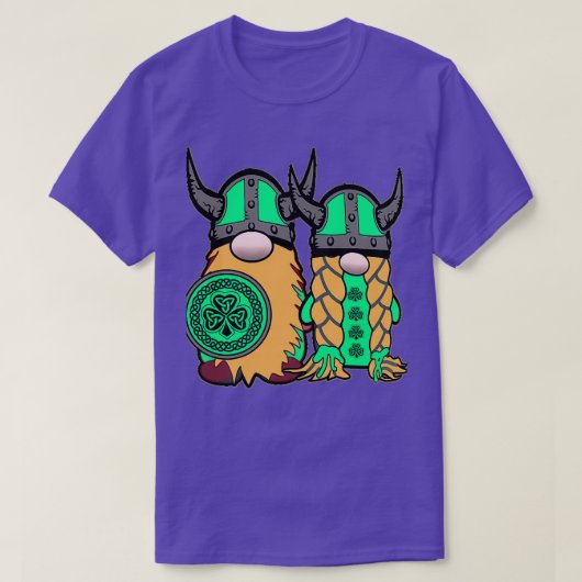 Cute Irish Viking Gnome Couple St Patrickx27s Day Tシャツ (デザイン正面)
