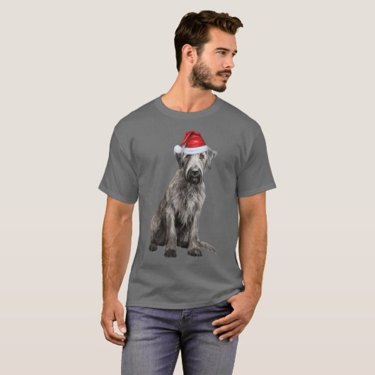 Cute Irish Wolfhound Dog Lover Funny Christmas Tシャツ (正面フル)