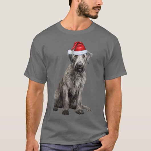 Cute Irish Wolfhound Dog Lover Funny Christmas Tシャツ (正面)