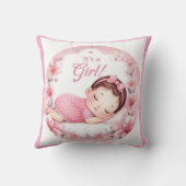 Cute It’s a Girl Baby Announcement  クッション (裏面)