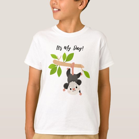 Cute It’s My Day Woodland Opossum Birthday Tシャツ (正面)