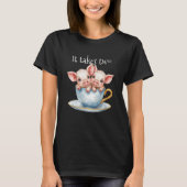 Cute It Takes Two Teacup Twin Piglets Tシャツ (正面)