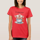 Cute It Takes Two Teacup Twin Piglets Tシャツ (正面)