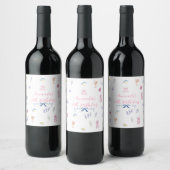 Cute Italian Minimalist Birthday ワインラベル (ボトル)