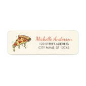 Cute Italian Pizzeria Pizza Return Address         ラベル (正面)
