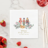 Cute It's Cold Outside Nutcracker Baby Shower スタンダードランチョンナプキン (インサイチュ)