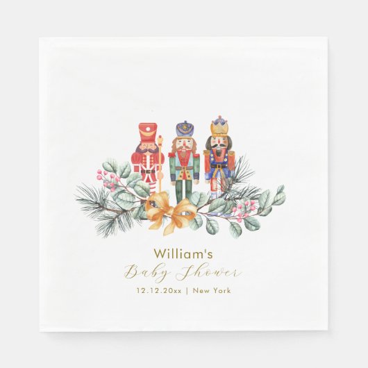 Cute It's Cold Outside Nutcracker Baby Shower スタンダードランチョンナプキン (正面)