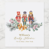 Cute It's Cold Outside Nutcracker Baby Shower ワインラベル (シングルラベル)