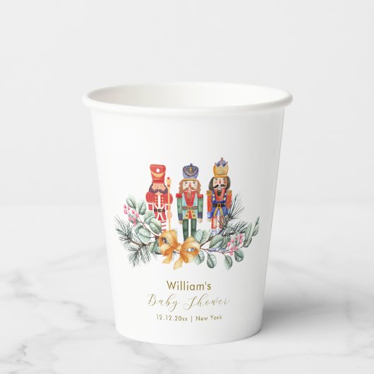 Cute It's Cold Outside Nutcracker Baby Shower  紙コップ (裏面)