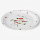 Cute It's Cold Outside Santa Baby Shower Welcome ペーパープレート (アングル)