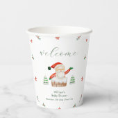 Cute It's Cold Outside Santa Baby Shower Welcome  紙コップ (裏面)