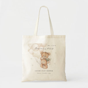 Cute Ivory Bearly Wait Bear Balloon Baby Shower トートバッグ