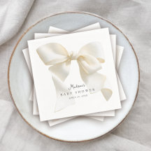 Cute Ivory Coquette Bow Baby Shower