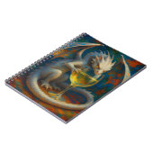 Cute Ivory Dragon & White Wine Fantasy Art ノートブック (左側)