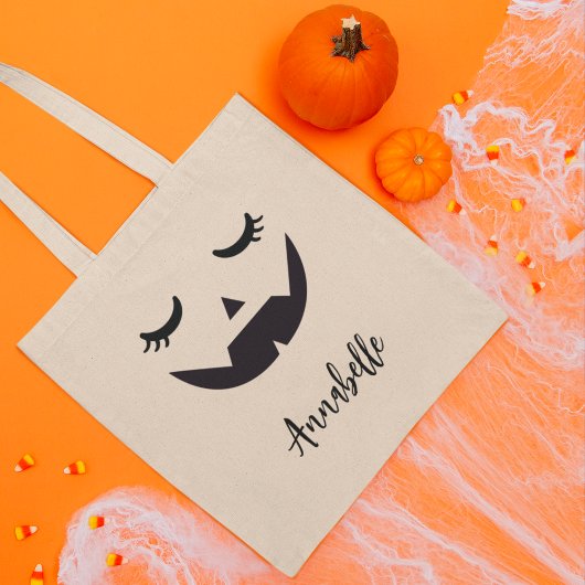 Cute Jack O'Lantern Face Halloween Trick or Treat トートバッグ