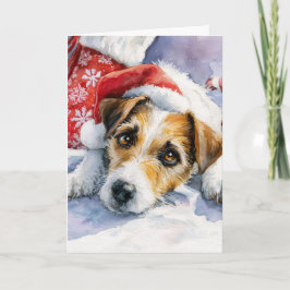 Cute Jack Russell Christmas Greeting Card  シーズンカード