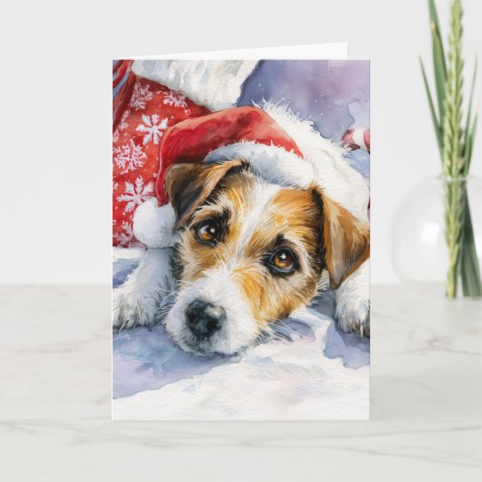 Cute Jack Russell Christmas Greeting Card  シーズンカード (正面)