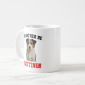 Cute Jack Russell 'I'd rather be RATTING' mug コーヒーマグカップ (正面左)