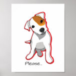 Cute Jack Russell Puppy Poster with Red Accent ポスター<br><div class="desc">Great poster for the dog lover or Jack Russell enthusiast. It has a sweet pop art design</div>