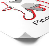 Cute Jack Russell Puppy Poster with Red Accent ポスター (角)