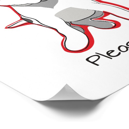 Cute Jack Russell Puppy Poster with Red Accent ポスター (角)