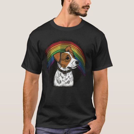 Cute Jack Russell Terrier Dog on Jack Russell Terr Tシャツ (正面)