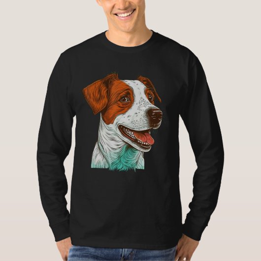 Cute Jack Russell Terrier Dog on Jack Russell Terr Tシャツ (正面)