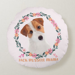Cute Jack Russell Terrier - Jack Russell Mama ラウンドクッション