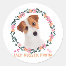 Cute Jack Russell Terrier - Jack Russell Mama ラウンドシール