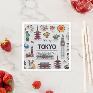 Cute Japan Icons: Sticker Pack Adventure スタンダードカクテルナプキン