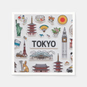 Cute Japan Icons: Sticker Pack Adventure スタンダードカクテルナプキン (正面)