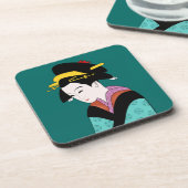Cute Japanese Geisha コースター (左側)