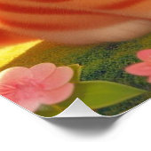 cute Japanese orange tabby cat ポスター (コーナー)