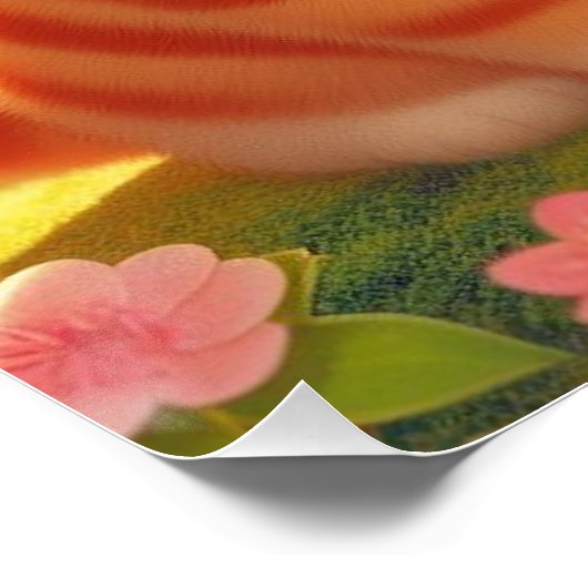 cute Japanese orange tabby cat ポスター (コーナー)